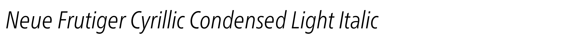 Neue Frutiger Cyrillic Condensed Light Italic image